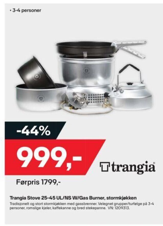 XXL Sport Trangia Stove 25-45 UL/NS W/Gas Burner, Stormkjøkken tilbud