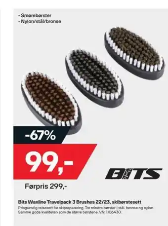 XXL Sport Bits Waxine Travelpack 3 Brushes 22/23, skibørstesett tilbud