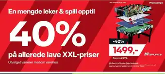XXL Sport Mp Sport 4 in 1 Combo Table, kombospill tilbud