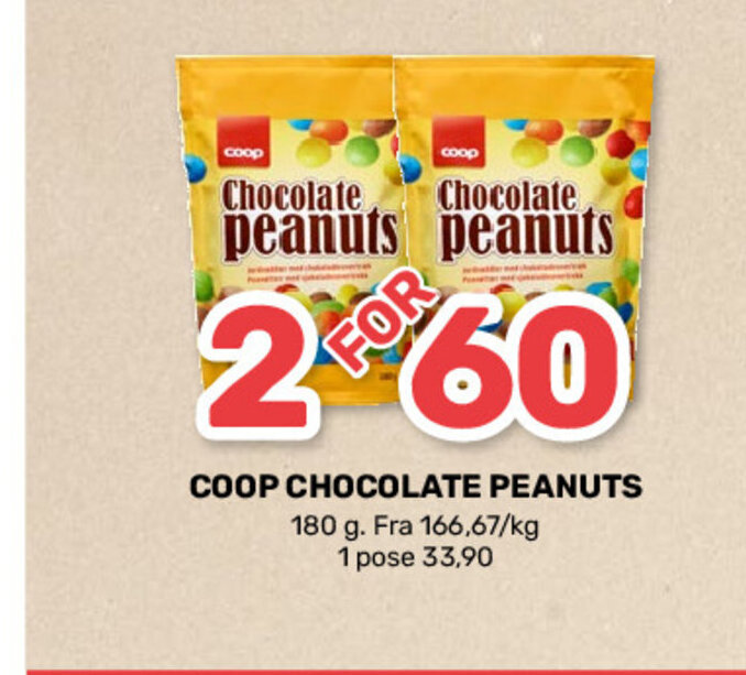 Matkroken Coop Chocolate Peanuts tilbud