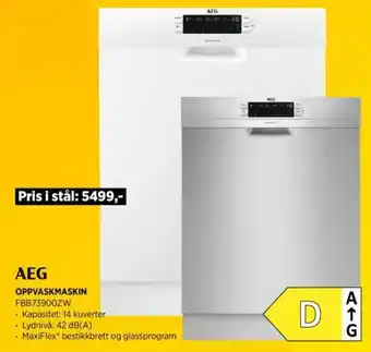 POWER AEG Oppvaskmaskin FBB73900ZW tilbud