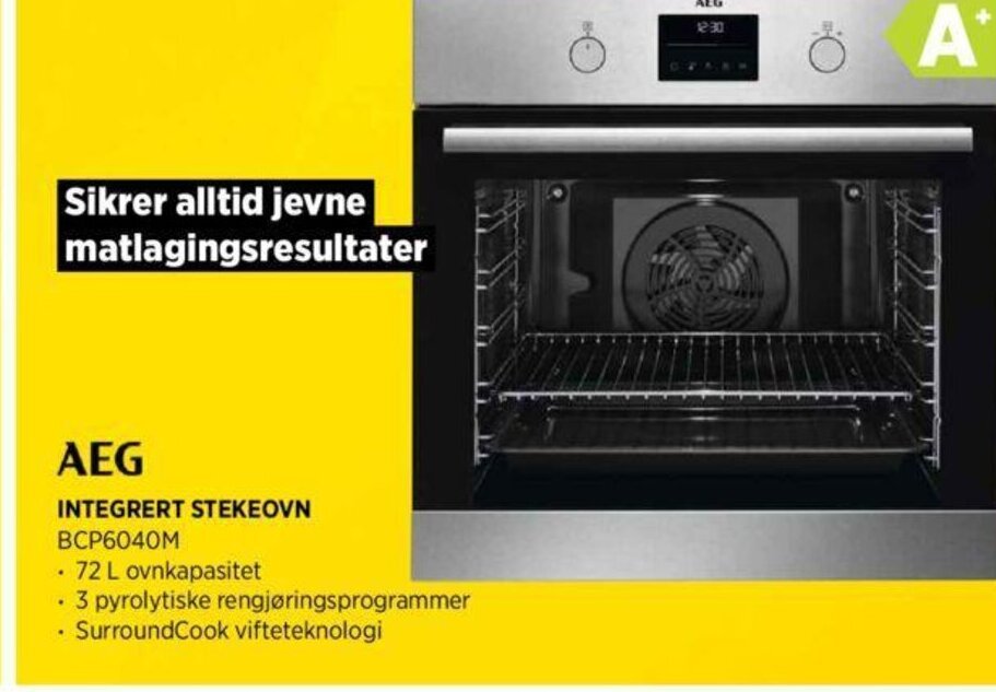 POWER AEG Integrert Stekeovn BCP6040M tilbud