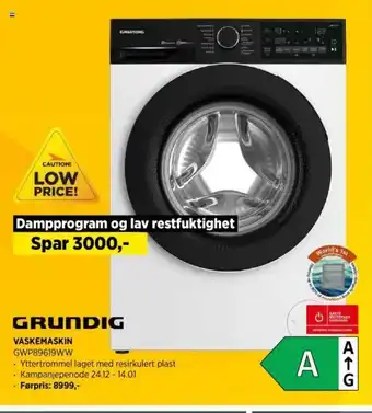 POWER Grundig Vaskemaskin GWP89619WW tilbud