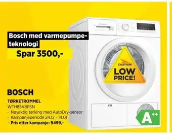 POWER Bosch Tørketrommel WTH85V8PSN tilbud