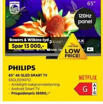 POWER Philips 65" 4K OLED Smart TV 65OLED90712 tilbud