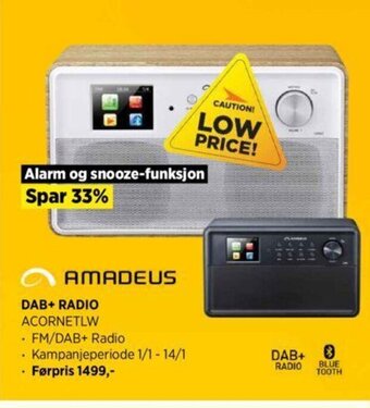 POWER Amadeus Dab+Radio ACORNETLW tilbud