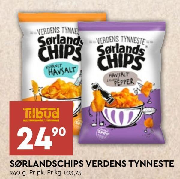 Coop Mega Sørlandschips verdens tynneste tilbud