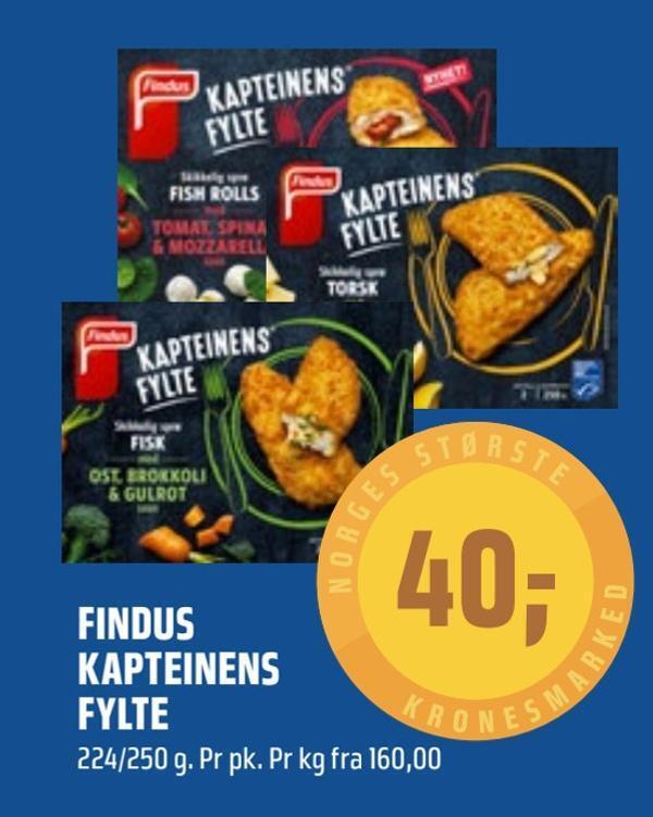 Coop Obs Findus kapteinens fylte tilbud