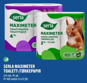 Coop Obs Serla maximeter toalett-/tørkepapir tilbud
