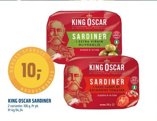 Coop Obs King oscar sardiner tilbud