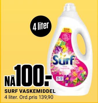 Europris Surf vaskemiddel tilbud