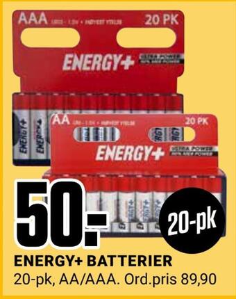 Europris Energy+ batterier tilbud