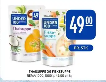 Rema 1000 Thaisuppe og fiskesuppe tilbud