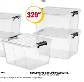 Coop Extra Home box 30 l oppbevaringsboks 3 pk tilbud