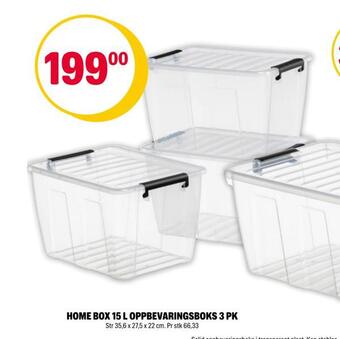 Coop Extra Home box 15 l oppbevaringsboks 3 pk tilbud