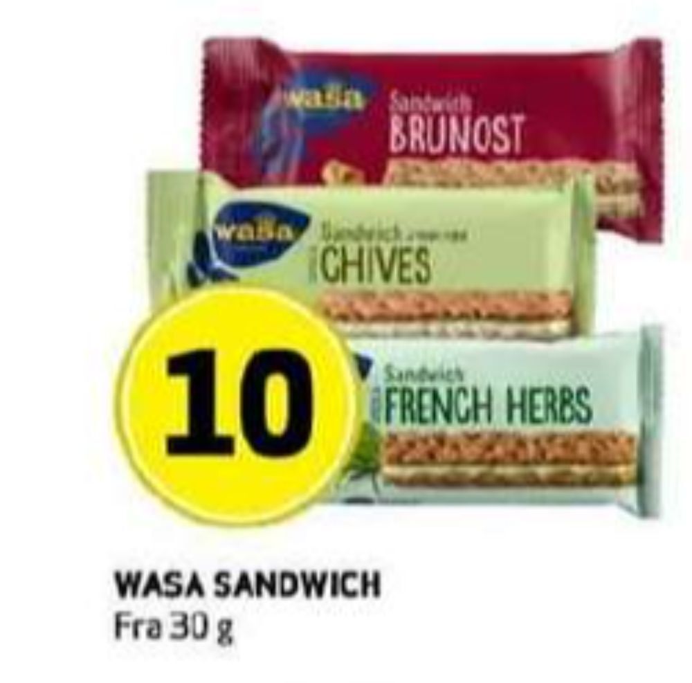 Bunnpris Wasa sandwich tilbud