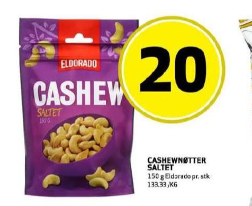 Bunnpris Eldorado cashewnøtter tilbud