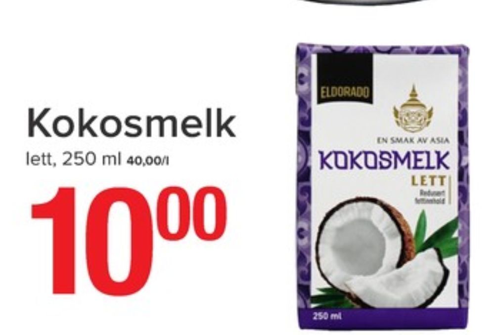 Eurospar Eldorado kokosmelk tilbud