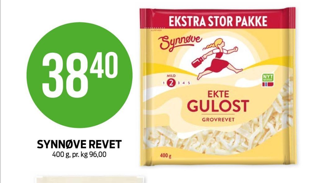Kiwi Synnøve finden revet ost tilbud