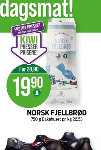 Kiwi Norsk fjellbrød tilbud