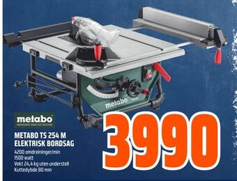 Obs Bygg Metabo ts 254 m elektrisk bordsag tilbud
