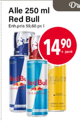 Nærbutikken Alle 250 ml. Red Bull tilbud