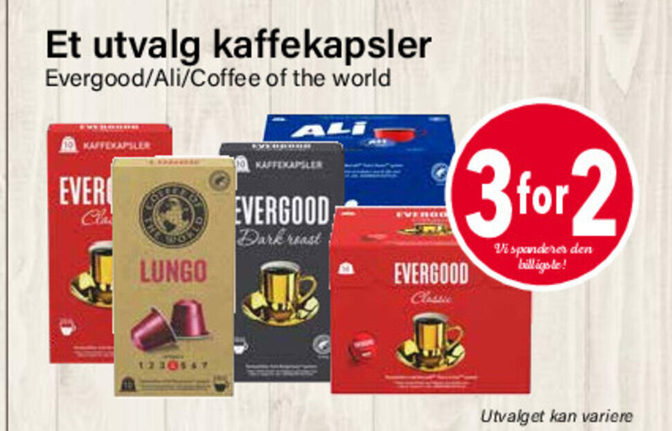 Nærbutikken Et Utvalg Kaffekapsler tilbud