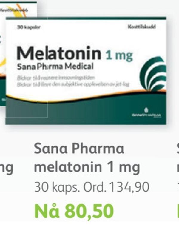 Vitusapotek Sana pharma melatonin 1 mg tilbud