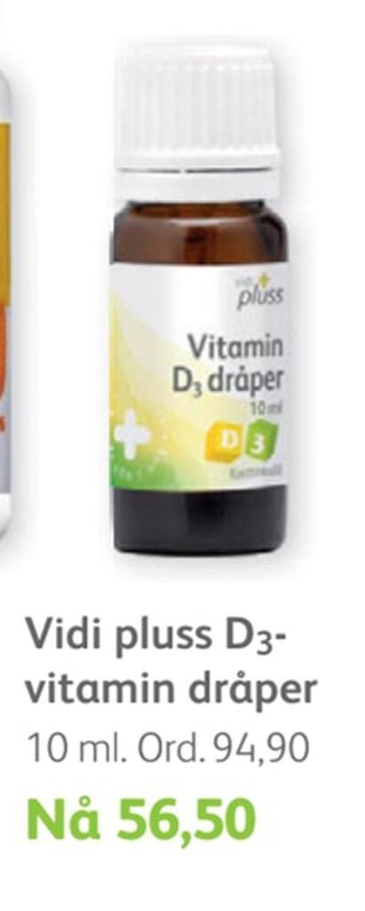 Vitusapotek Vidi pluss d 3 - vitamin dråper tilbud