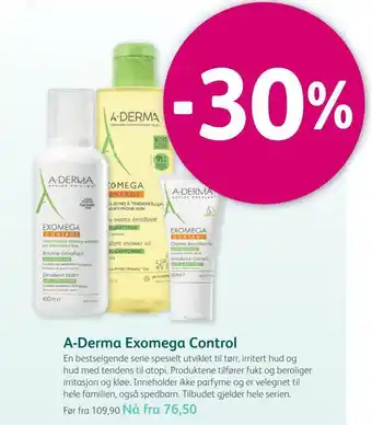 Vitusapotek A-derma exomega control tilbud