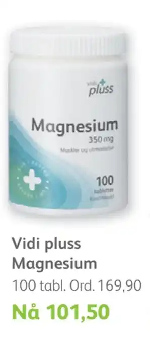 Vitusapotek Vidi pluss magnesium tilbud
