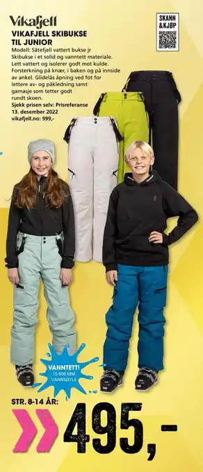 Sport Outlet Vikafjell skibukse til junior tilbud