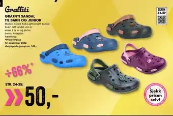 Sport Outlet Graffiti sandal til barn og junior tilbud