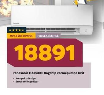Megaflis Panasonic hz25xke flagship varmepumpe hvit tilbud