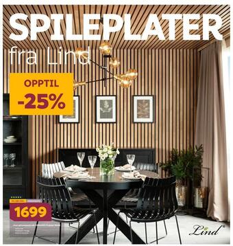 Megaflis Lind spileelement eik 2390x600 11 spiler 18x40 tilbud