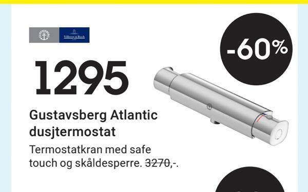 Baderingen Gustavsberg atlantic dusjtermostat tilbud