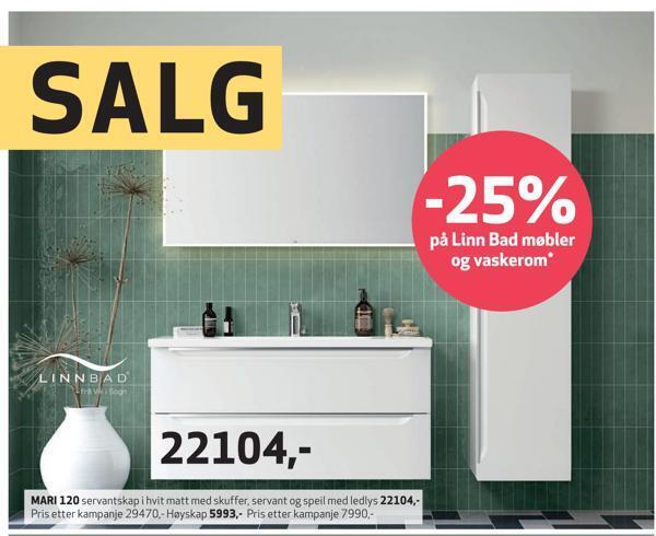 Flisekompaniet Mari 120 servantskap tilbud
