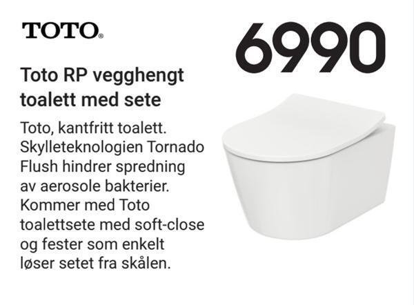 Baderingen Toto rp vegghengt toalett med sete tilbud
