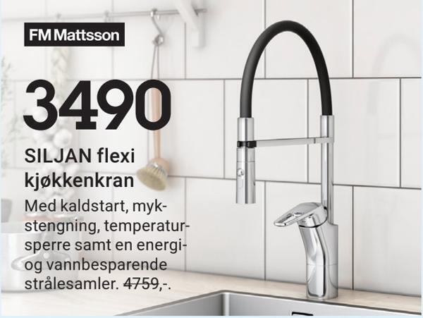 Baderingen Siljan flexi kjøkkenkran tilbud