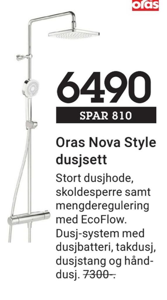 Baderingen Oras nova style dusjsett tilbud