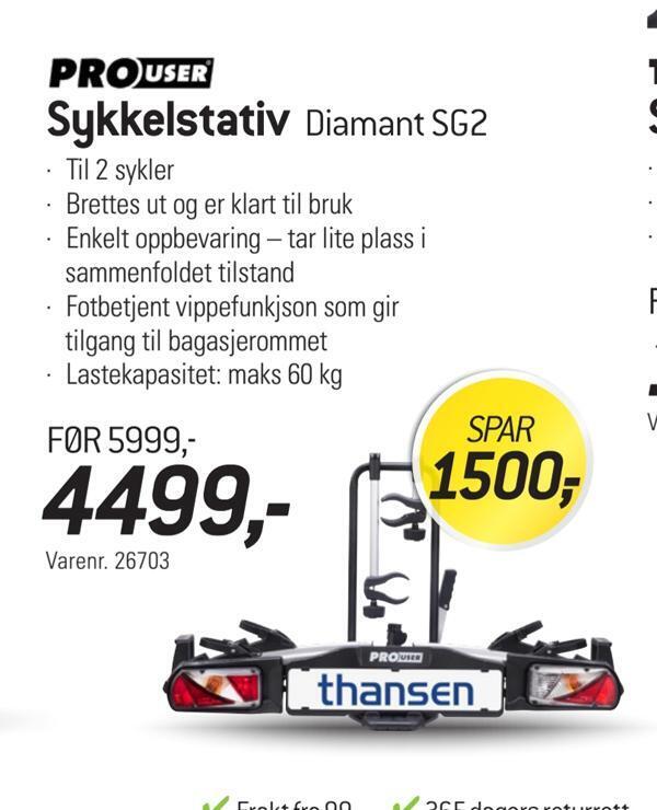 Thansen Sykkelstativ tilbud