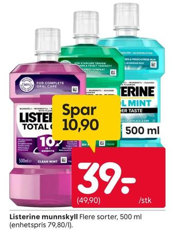 Rusta Listerine munnskyll tilbud