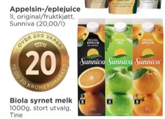 Meny Sunniva juice tilbud