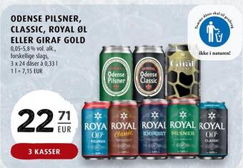 Scandinavian Park Odense pilsner, classic, royal øl eller giraf gold tilbud