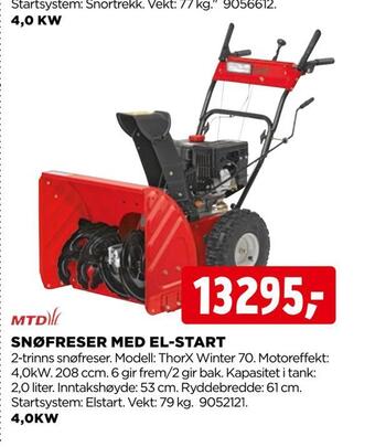 jem & fix Snøfreser med el-start tilbud