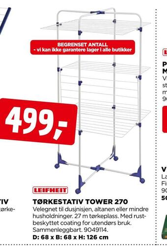 jem & fix Tørkestativ tower 270 tilbud
