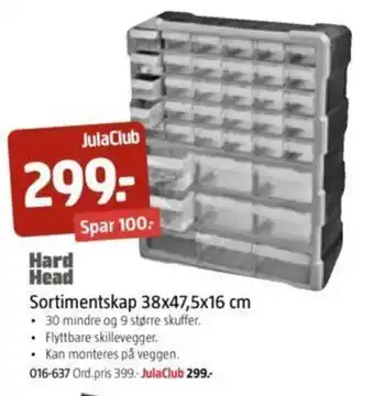 Jula Sortimentskap 38x47.5x16 cm. tilbud
