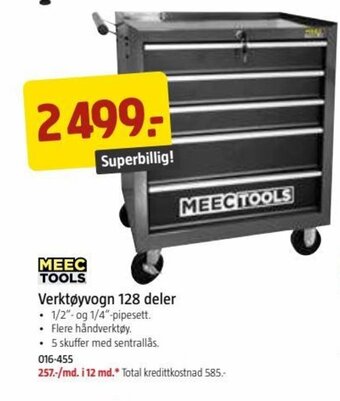 Jula Verktøyvogn 128 deler tilbud