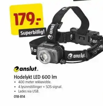 Jula Hodelykt LED 600 lm tilbud