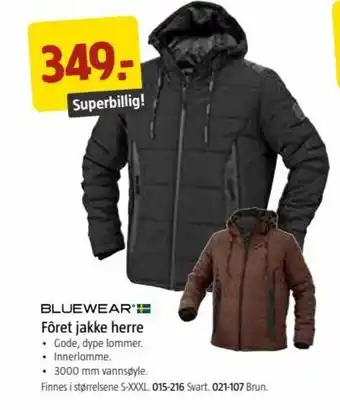 Jula Bluewear Fôret jakke herre tilbud